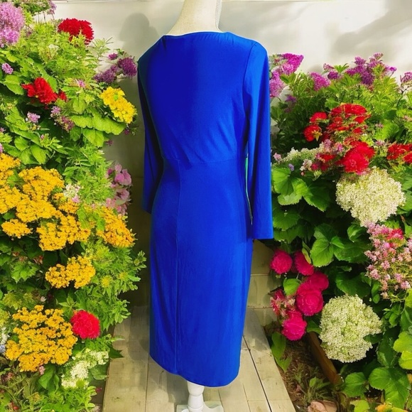 Lauren Ralph Lauren ‘Wrap-Front Jersey Knit Dress’ in “Royal Blue” Size 10 - Picture 11 of 16